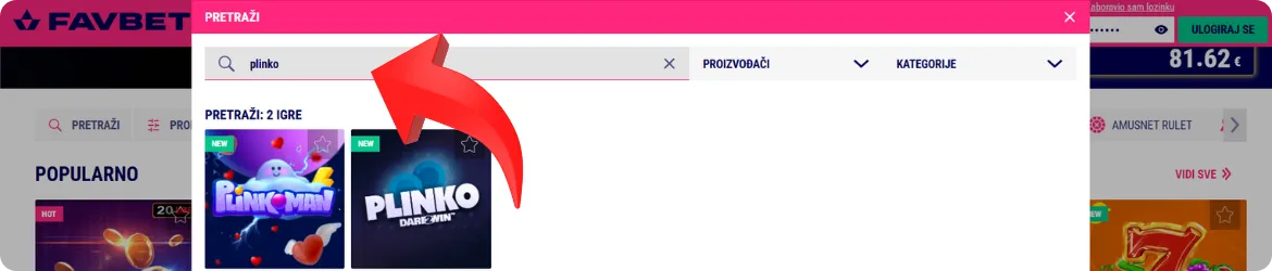 Pronađite igru u pretrazi i uđite u nju